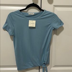 Baby blue crew neck shirt